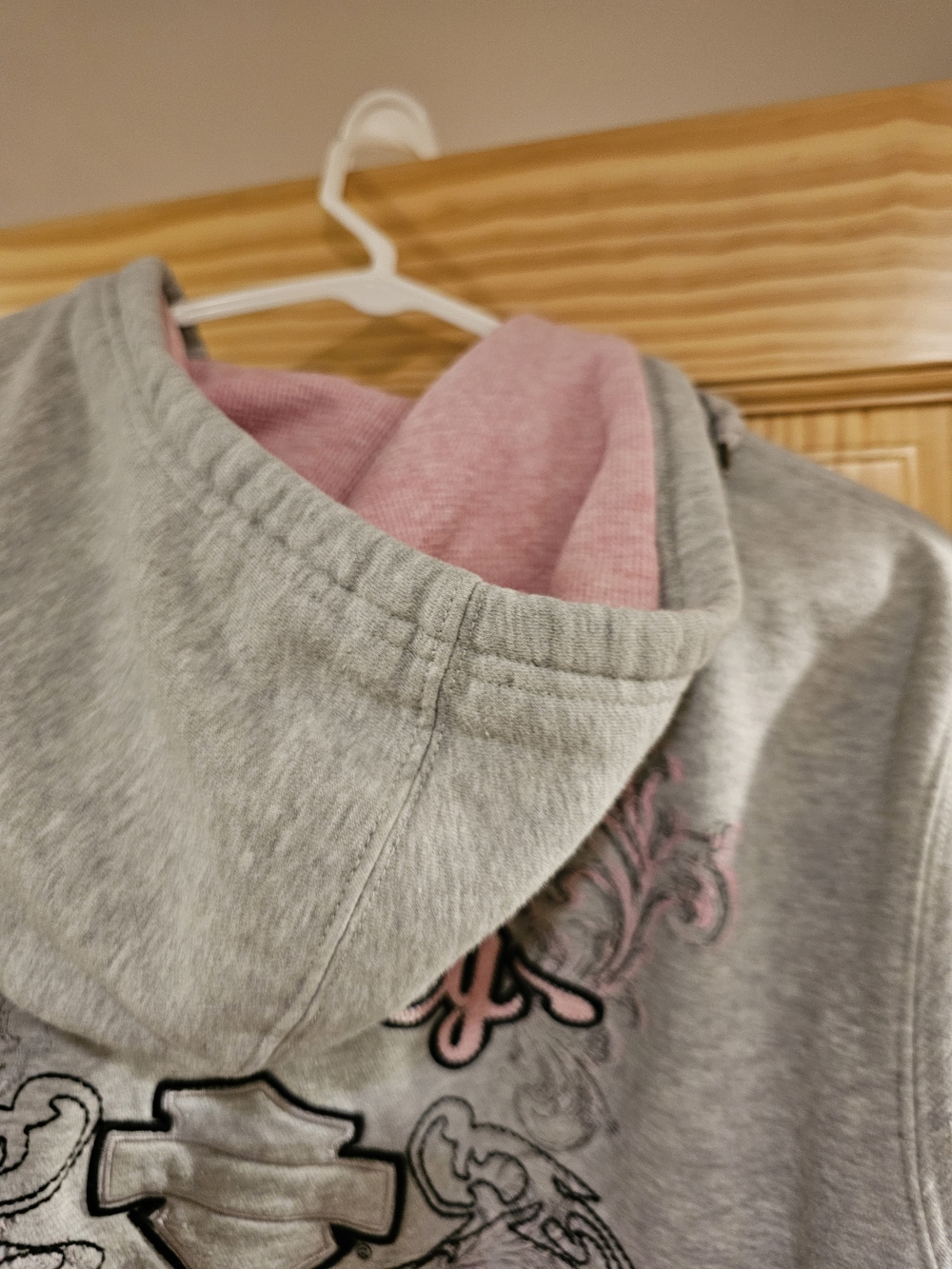 Harley-Davidson 2X 2W Hoodie Zip Up Grey Pink Plus Womens Motorcyles *Hole* - Picture 12 of 16
